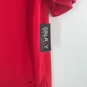 Mens 2XL red cut up hoodie t-shirt